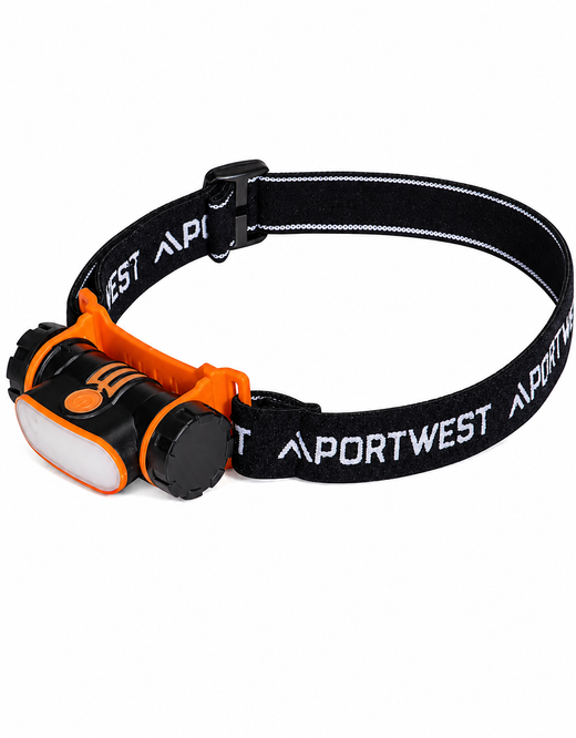 Lampada frontale LED ricaricabile USB Nero Portwest