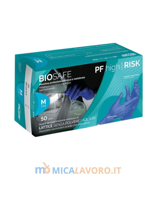 50 PZ - Guanti in lattice High Risk Biosafe