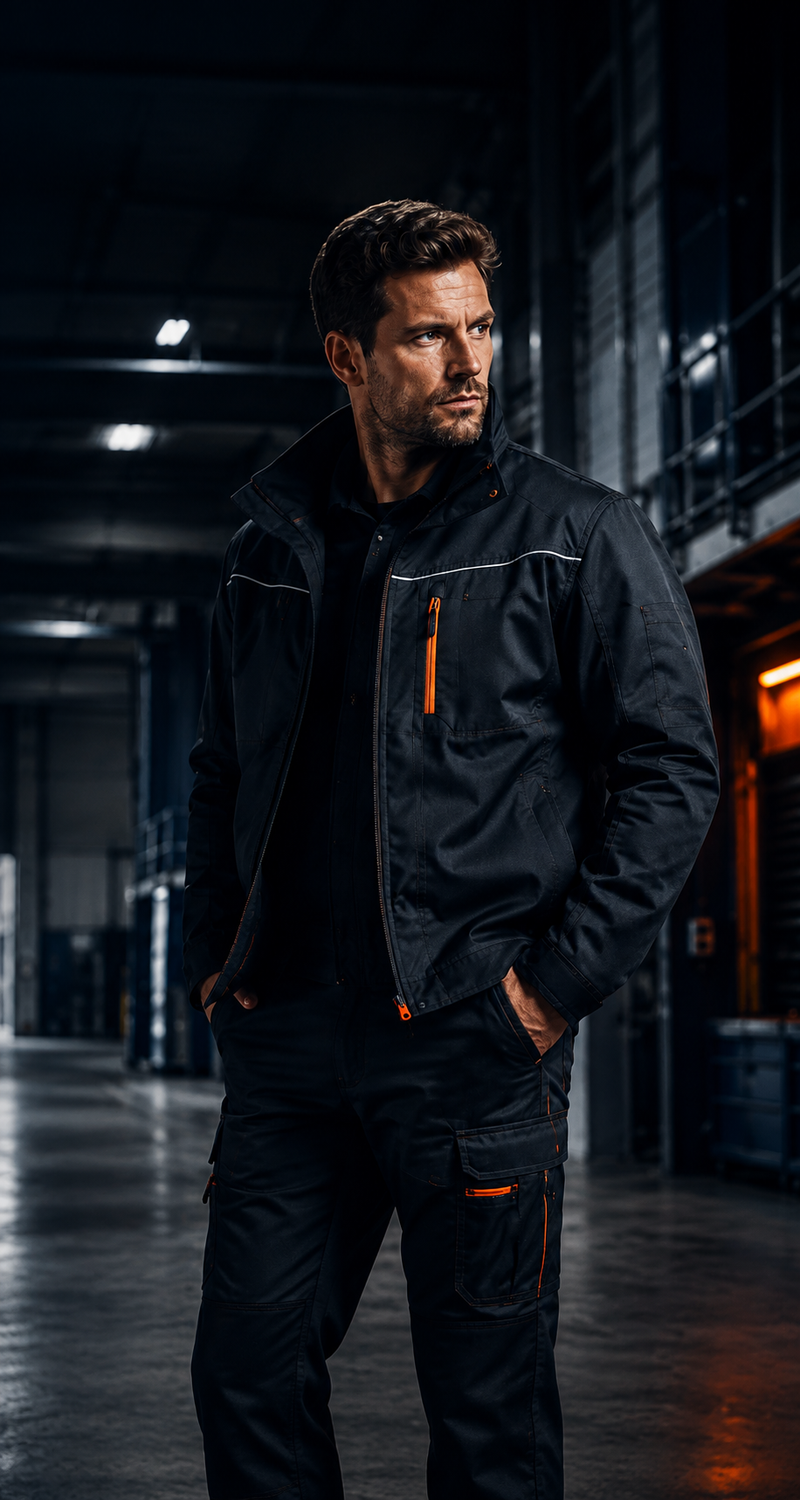 Uomo con abbigliamento da lavoro tecnico professionale